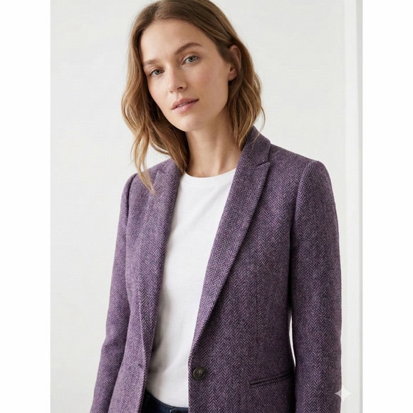 J. Crew Jackets & Blazers - J.Crew Parke Blazer in Purple Herringbone English Wool Jacket 8 EUC